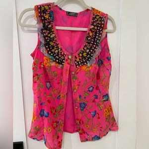 Versace button front blouse